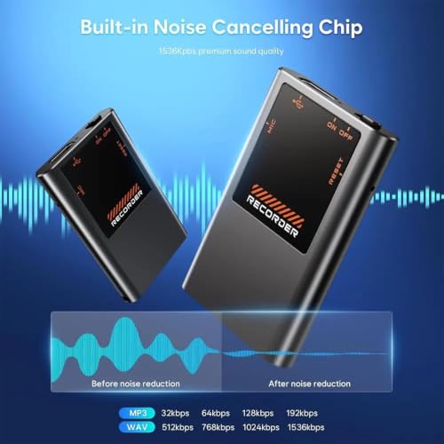 Image of DDLC Digital Mini Voice Recorders -Small Hidden Spy Super Long Storage Capacity 64GB | Date & Time Stamp | Easy to Use | Crystal Clear Sound Digital Recording Mp3 Player (V-Lite 64GB)