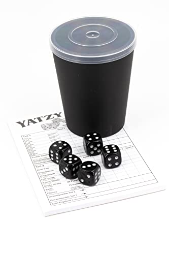 WeLoveDice DiceCupFlex - Flexibler Würfelbecher mit Deckel inkl. 5 Würfel & Block - Made in Germany