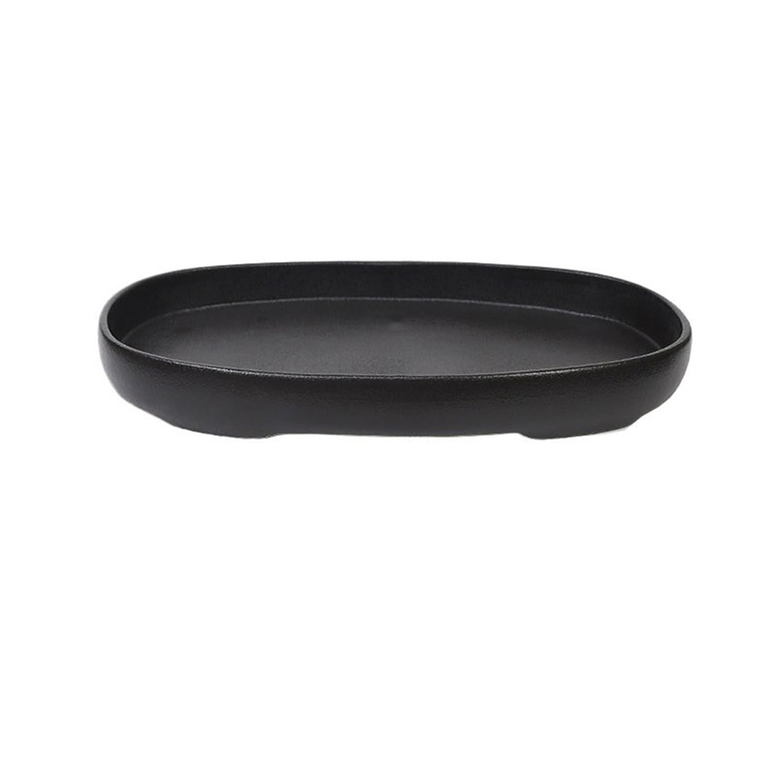 K5C7S3W9D6 plant dish saucer Minimalist Home Ceramic Drip Tray Large Oval Flower-arranging Decoration Vessels(Black)