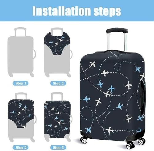 Image of Premium Printed Polyester Luggage Cover for Trolley Bags Stretchable Suitcase Protector for Travel and Dust Protection