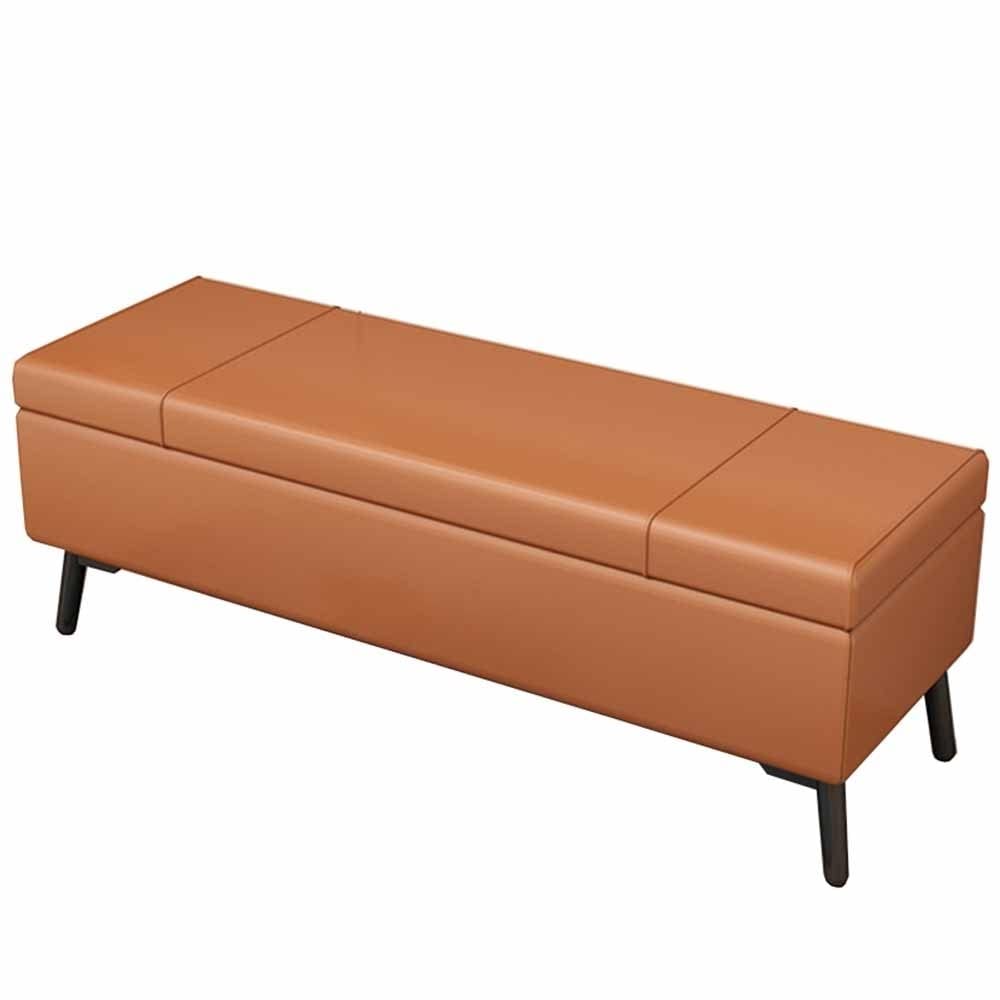 Pouf rangement jouets orange pour éliminer le désordre du salon