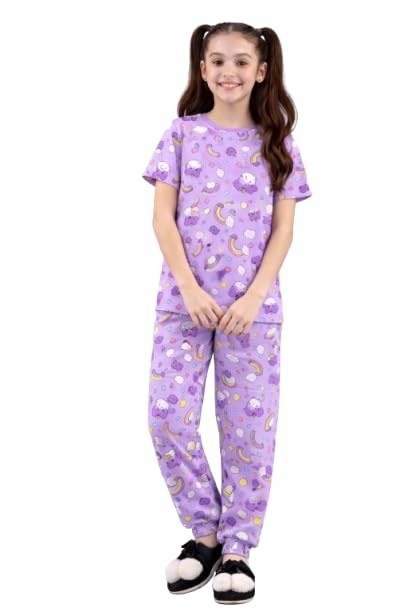LIKADO FASHION Midnight Bloom Girls Hosiery Cotton Night Suit Set – Soft Half Sleeve T-Shirt with Comfortable Full Pant - Review, Price and Buying Guide