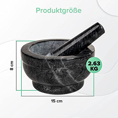 Mörser und Stößel Set aus Anthrazit Naturstein für Gewürze