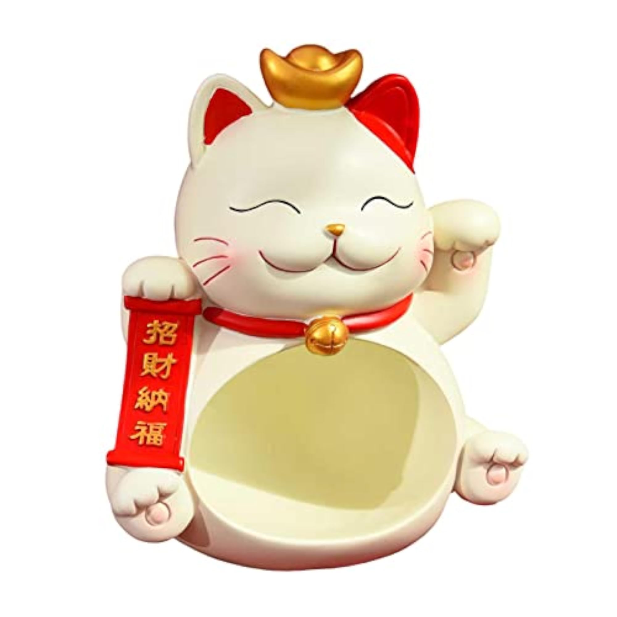 Cat Sculpture Storage Bowl for Table Decoration