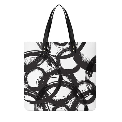 Sac à bandoulière noir à cercles pour femmes : le tote bag idéal pour vos voyages