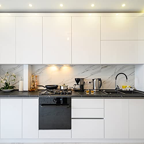 Wudnaye White Contact Paper Peel And Stick Wallpaper Glossy White Contact Paper For Cabinet 15.7Inchx196.8Inch Self Adhesive Kitchen Backsplash Shiny White Wallpaper Countertop Waterproof Wall Paper #TOP2