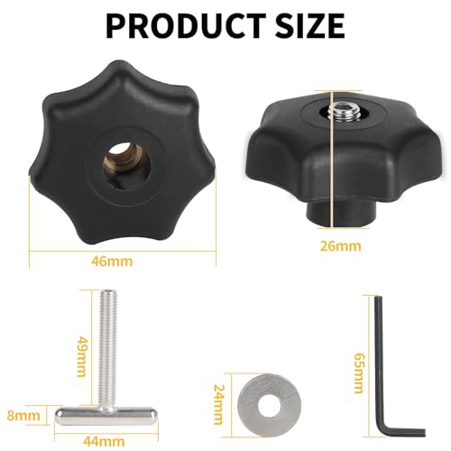 DBREAKS 4PCS T-nut Adapter Nutensteine, T5/T6 Edelstahl Befestigungsschrauben Rastschiene, T-Nut-Klemmschraube mit Pflaumenbaum Mutter und Unterlegscheibe, Befestigungen Ladungssicherung