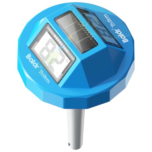 Digital Pool Thermometer 2026 Upgraded Solar Powered Floating Water Thermometer Dual-Sided Large LCD Display Easy Read IPX8 Waterproof for Swimming Pools Hot Tubs Spas and Ice Baths