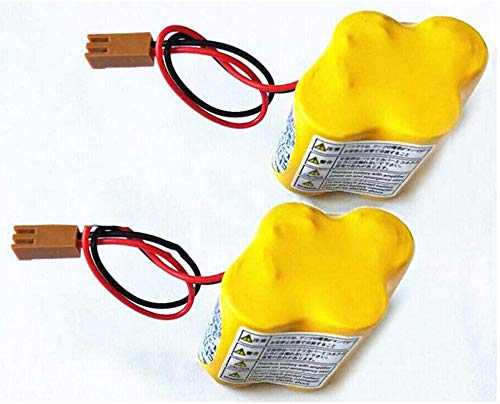 Paquete de 2 baterías BR-2/3AGCT4A de 6 V 4400 mAh de repuesto para sistema CNC FANUC Controls A98L-0031-0025 Cover