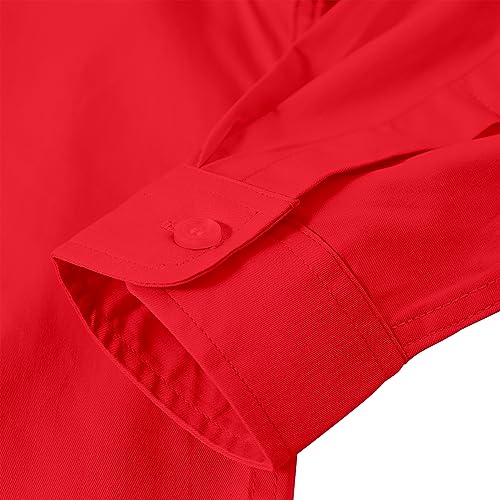 Image of Boys' Button Down Dress Shirts Kids Long Sleeve Solid Collared Uniform Shirt for Toddler Boy (Size 2T-20)