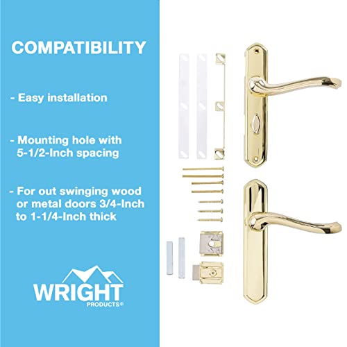 Wright Products Vca112Pb Castellan Style Surface Latch, Brass #TOP4
