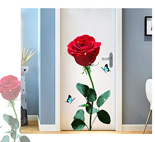 3D Rosenblumen Wandaufkleber – Abnehmbar, Wasserdicht, Für Schlafzimmer & Wohnzimmer