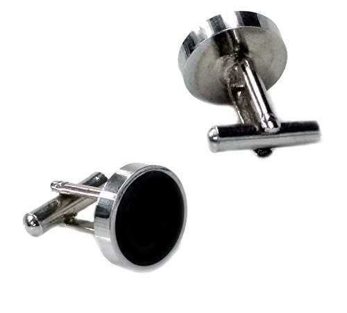 Image of BLACKSMITH Silver Round Cufflink for Men