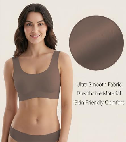 Image of DClub Comfort Revolution Seamless Bra Easy lite Full-Coverage Wireless Everyday Bra with CloudSoft Comfort with Removable Pad.