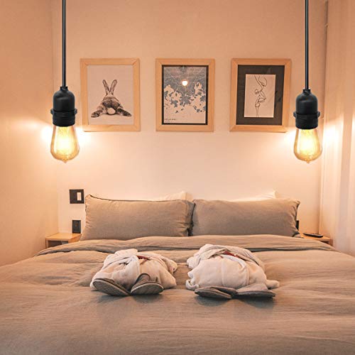 Wimisom Vintage Plug In Hanging Light Kit, Mini Pendant Light, Vintage Hanging Light Cord, Plug-In Pendant Light Cord, Pendant Light Cord Outdoor, Weatherproof Outdoor Patio Lights For Courtyard 1Pack #TOP6