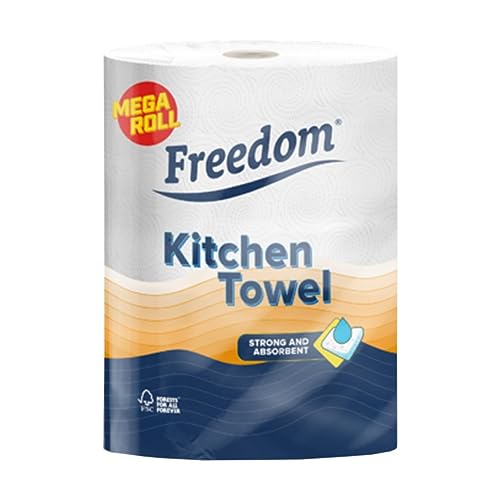 Freedom Rhino Jumbo Luxury Kitchen Towel Rolls, Super Strong & Absorbent 6 Rolls