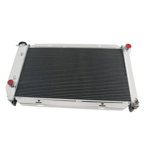 Ozcoolingparts 72-79 Ford & Lincoln & Mercury Radiator, 4 Row Core Full Aluminum Radiator For 1972-1979 73 Ford Thunderbird/Torino/Mongeto/Ranchero, Lincoln Mark Iv, Mercury Cougar/Xr7 And More, L6 V8 #TOP5