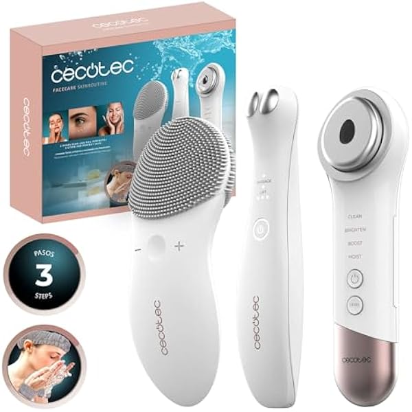 Cecotec Masażer do twarzy Facecare Skinroutine Face Cleaner Face Care: środek czyszczący, urządzenie przeciwzmarszczkowe i masażer, moc elastyczności skóry, w tym opaska i opaski na nadgarstek