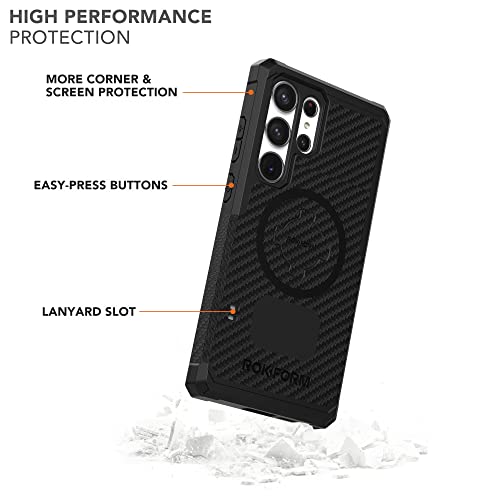Image of Rokform - Galaxy S23 Ultra Case, Rugged Series, Samsung Protective Cover with RokLock Twist Lock, Drop Tested Military Grade Armor (Black)