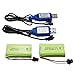 Blomiky 3.7V 1000mAh 2 Pack Lithium-ion Rechargeable Battery with SM2P Plug and USB Cable for Remote Control Trucks / 813A Battery 2