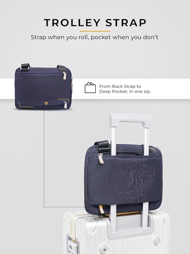 Image of EUME Workport Tablet Sling Bag for Men | Office Bag for Men & Women | With Padded Compartment | Vegan Leather & Nylon Fabric | Fits MacBook Air 13 inch, iPad 7L & Tablets Up to 13 inch