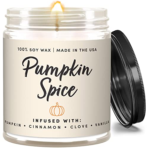 Wax & Wit Pumpkin Spice Fall Candles for Home, 9 oz Scented Soy Jar