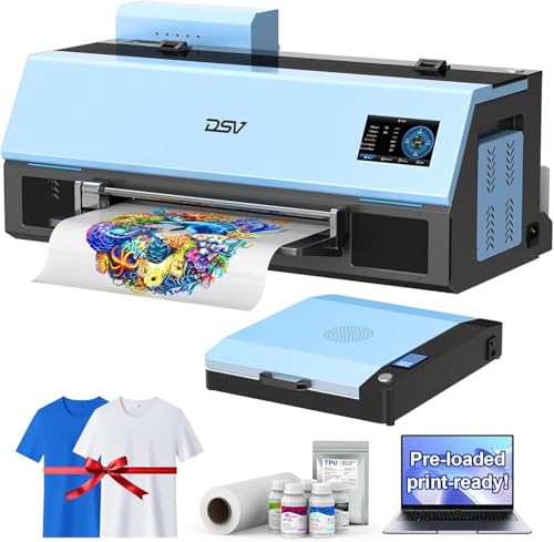 Image of DSV A3 Plus XP600 DTF Printer with Oven&Laptop,2X Printing Speed Compared to L1800,4.5 inch LED Multi-Function Touch Screen,Built-in White Circulation and Automatic Cleaning
