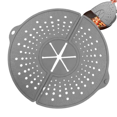 Écran anti-projections de poêle et couvercle pliable en silicone de cuisson - 2