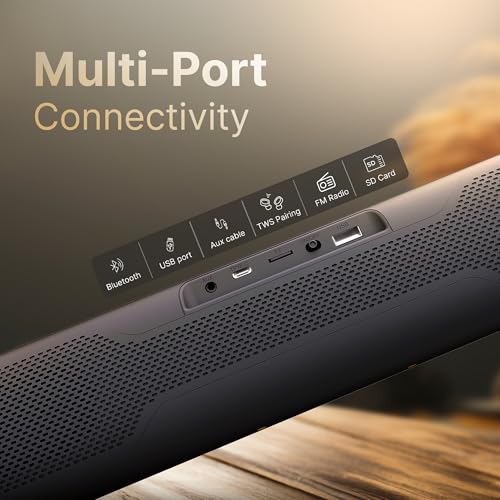 Image of CrossBeats Blaze B50 | 50W Sound bar | Gaming RGB Light | FM Radio AUX, SD Card, USB I 3000 mAh 5 Hrs Battery Built in mic Bluetooth Soundbar Tv Speaker for Home, Mobile, PC, Laptop TWS Pairing (2023)
