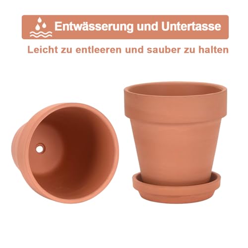 Tontöpfe Vensovo 20 cm mit Untersetzer – 2 Stück für Pflanzen