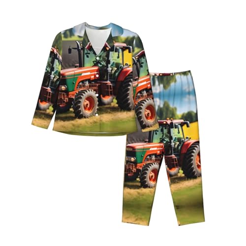 Pyjama tracteurs femmes EdWal ensemble manches longues fini les nuits fraîches en hiver