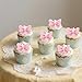 50pcs Pink Bow Cupcake Decoration, 0.83x0.67in Mini Resin Cupcake Bow Decor Coquette Bowknot Cake Toppers for Engagement Wedding Birthday Party Supplies