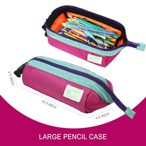 Image of Rough Enough Large Pencil Case Pen Pouch Bag for Girls Boys Adults School Art Supplies Sturdy Japanese Cordura Fabric Blue Purple