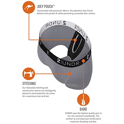 2Undr Swing Shift 6" Boxer Brief 2-Pack (Flower Power/Smiley, Large) #TOP3