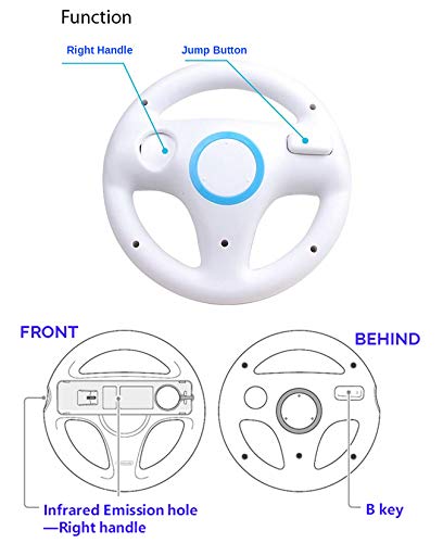 Arrocent Mario Kart Racing Wheel And Zapper Light Gun For Wii Wii U (Pack Of 2, White) #TOP1