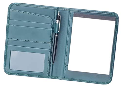 A6 PU Leather Executive Conference PAD Folder Portfolio Free PAD+Ballpoint Black, Green (Green)