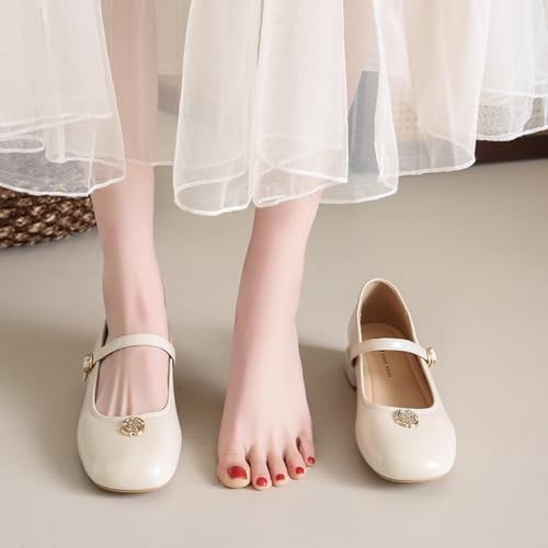 Women's Square Toe Mary Jane Ballet Flats Ankle Strap Pumps Buckle Cute Shoes3