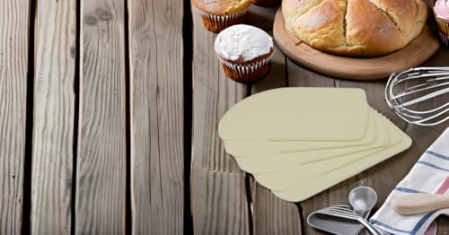 Image of Bakers Paradise Dough Scraper Bowl Scraper | Flexible Food Safe Plastic Dough Cutter for Bread, Cake & Pastry | Multipurpose Baking Scraper Tool for Mixing, Icing & Fondant-(D Shape, Pack of 5)