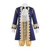 LQTIKLD 18th Century Men Victorian Rococo Costume Prince Blue Outfit-L