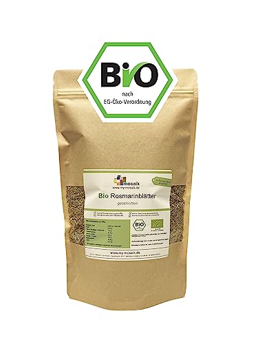 Bio Rosmarin 100g geschnitten & getrocknet - Rosmarinblätter Bio geschnitten - Premium-Qualität keimreduziert - Rosmarin-Tee von my-mosaik (100g)