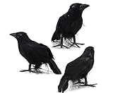 Decoración de cuervo de simulación de Halloween, plumas, pájaros, fantasmas, suministros para festivales