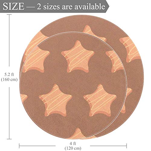 Tapis rond anti-glisse en polyester pour sol lisse de salon - 3