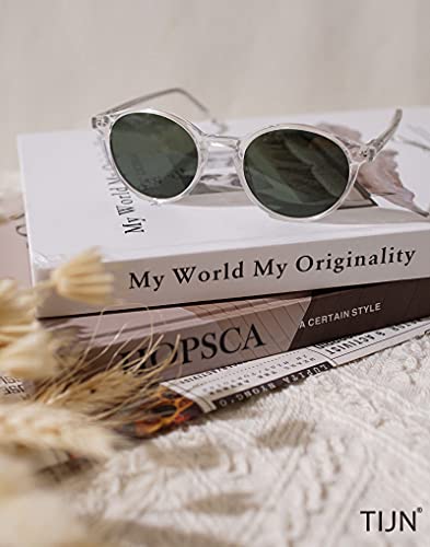 TIJN Vintage Small Round Sunglasses for Women Men,Stylish Polarized UV400 Colored Lens,Tinted Sun Glasses,Classic Sunnies2