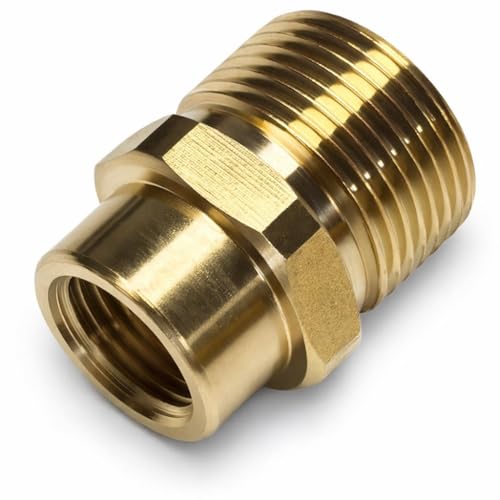 M&M Smartek Adattatore per idropulitrice M22 x 1,5 Maschio a 1/4 Femmina. Collegamento 1: M22 x 1,5 Maschio. Collegamento 2: 1/4 Femmina. Materiale: Ottone.