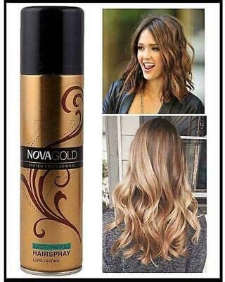 Image of Nova Gold Super Hold Hair Spray For Men & Women of All Hair Types | Professional Hair Styling Spray with No Hair Stiffness, Natural Finish & Strong Hold (400 ML, Pack of 3)