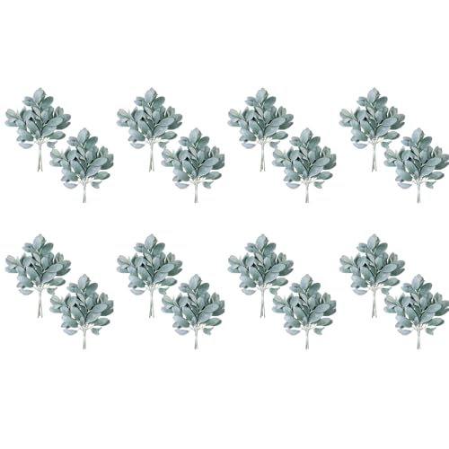 Ramas de oreja de cordero artificial flocado pack de 64 piezas para florero 2