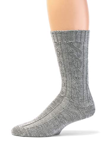 WARRIOR ALPACA SOCKS - Women's Cable Knit Socks, Crew, Dye-Free Gray Alpaca Wool, “Cable Sweater” Textured3