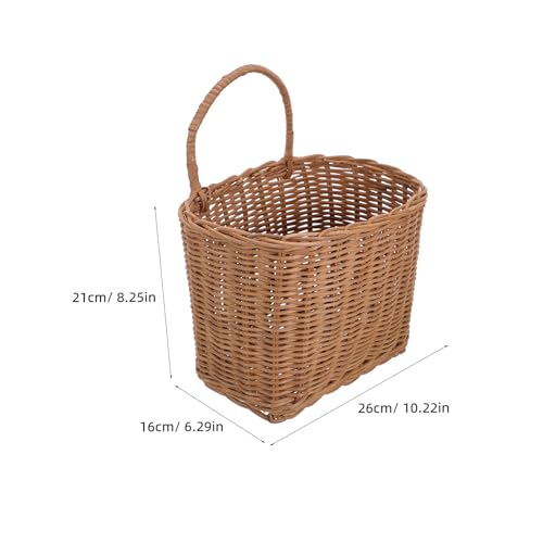 Cesta de almacenamiento versátil tejida a mano estilo vintage de ratán para pasillo 3