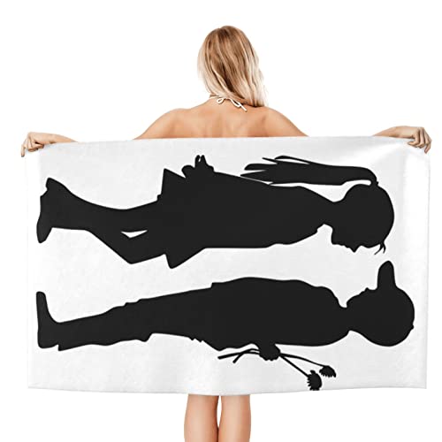 tiosggd Extra große Badetuch, Mikrofaser Luxus Badetücher Schwarze weiche saugfähige Duschtücher für das Badezimmer von Erwachsenen (3) Cover