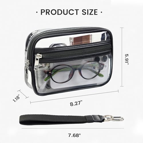 Image of Clear Wristlet Stadium Approved Clear Bag Wallet Transparent Purse for Concerts Sports Events